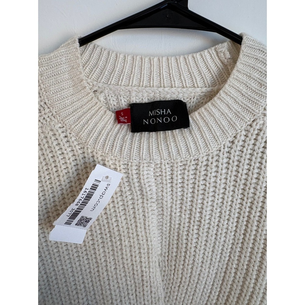 Misha Nonoo Lambswool Cashmere Sweater Light Academia Quiet Luxury Old Money - Picture 4 of 6